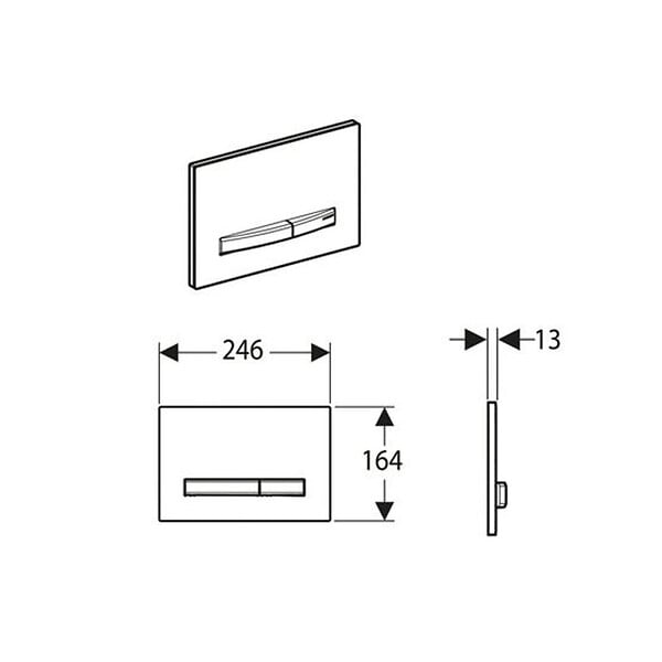 GEBERIT - Geberit Sigma 50 plaque de déclenchement à 2 boutons, façade chrome (115.788.21.2) - large