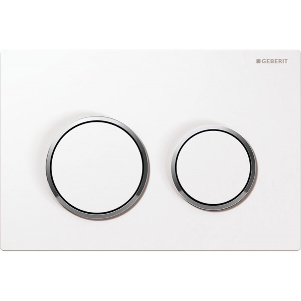 GEBERIT - Geberit Plaque de déclenchement Omega 20 blanc/chromé brillant/blanc (115.085.KJ.1) - large