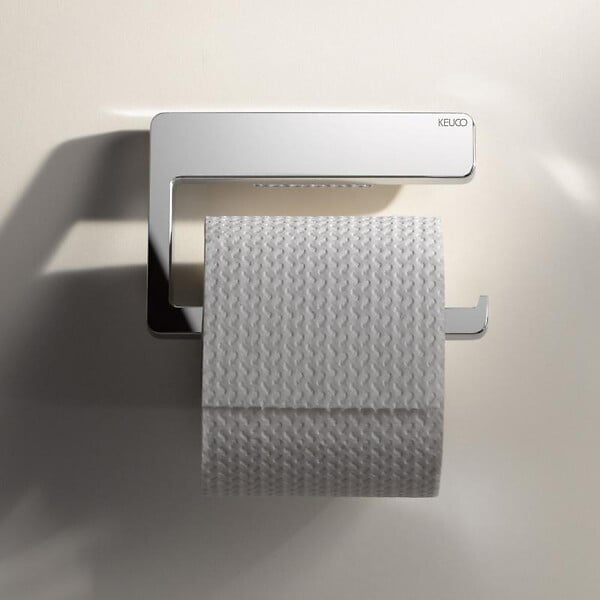 KEUCO - Moll Porte-rouleau de papier toilette, fixation murale invisible, Chrome (12762010000) - large