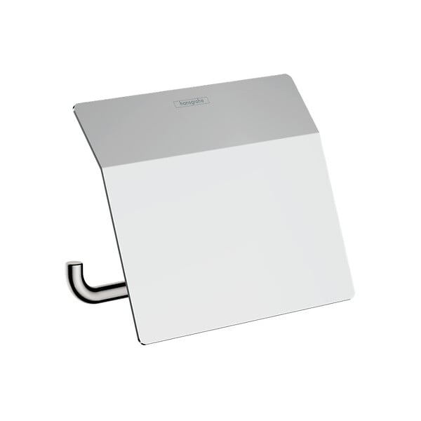 HANSGROHE - Hansgrohe AddStoris Porte-papier WC avec couvercle, Chrome (41753000) - large