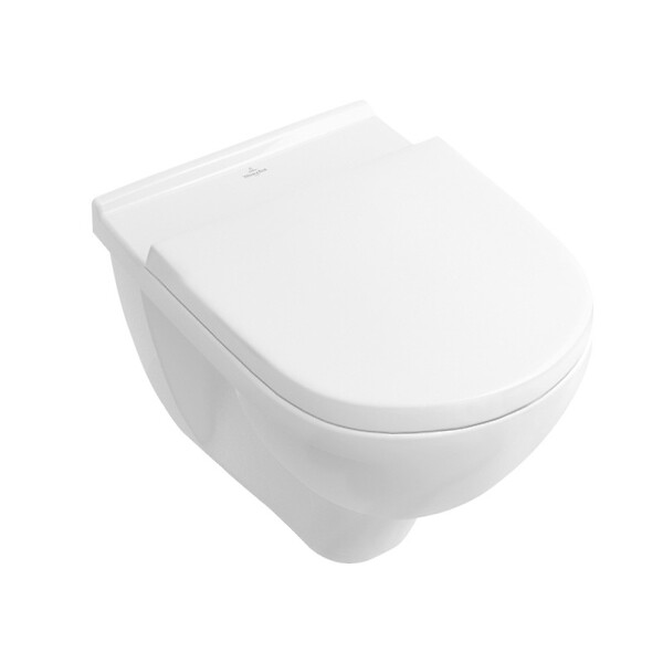 VILLEROY & BOCH - Cuvette à fond creux sans bride O.novo Villeroy & Boch, 360 mm x 560 mm + Abattant softclose, blanc (5660HR01) - large