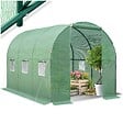 TECTAKE - Serre tunnel 7 m² 343x200x200cm vert - vignette