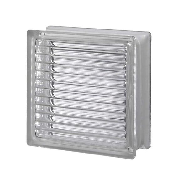 GLASSBLOCKS - Luxfera brique de verre 19x19x8 cm, gris transparent brillant (1908DP) - large