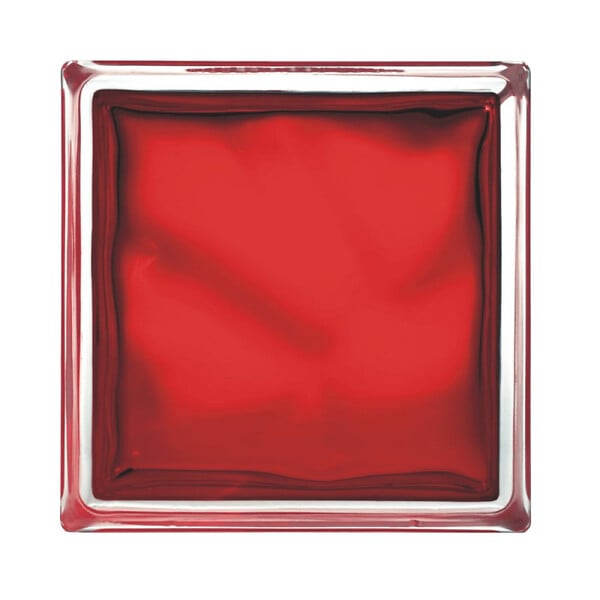 GLASSBLOCKS - Glassblocks Luxfera brique de verre 19x19x8 cm, rouge transparent brillant (1908WREBR) - large