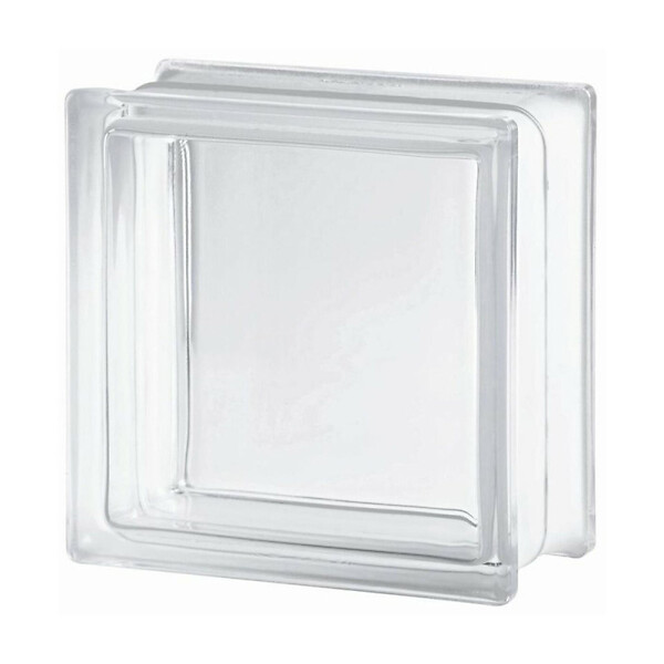 GLASSBLOCKS - Luxfera brique de verre 19x19x8 cm, verre transparent brillant (CL1908C) - large
