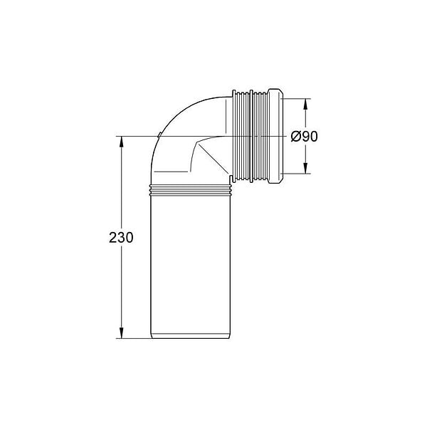 GROHE - Sortie coudée PP DN 90 avec raccord (42327000) - large