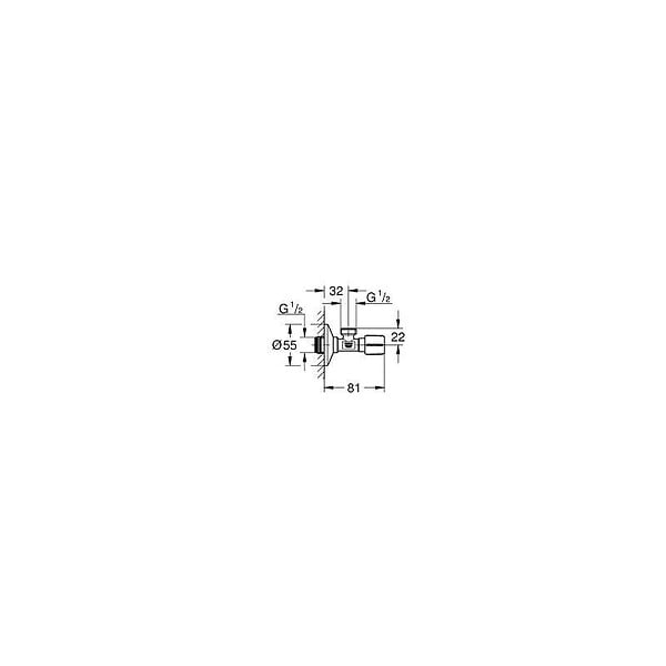 GROHE - Grohe Robinet d'équerre 1/2", chromé (22043000) - large