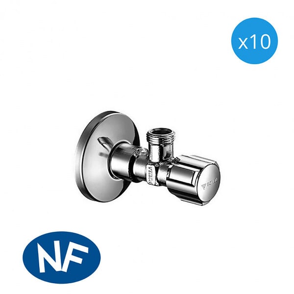 SCHELL - Schell Comfort Lot de 10 robinets d'équerre avec fonction de régulation, Classe de débit A (052120699-PRO10) - large