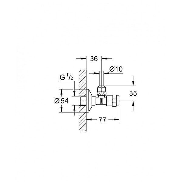 GROHE - Eggemann  Robinet d'arrêt équerre (41263000) - large