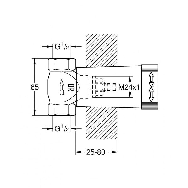 GROHE - Grohe Corps encastré pour robinet d'arrêt 1/2" (29800000) - large