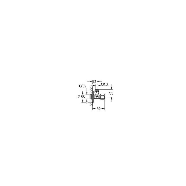 GROHE - Robinet d'équerre 1/2", Chromé (22031000) - large