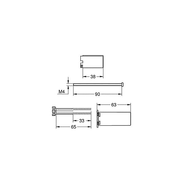 GROHE - Grohe Set d'extension universel thermostatique 2 poignées, 25mm (14058000) - large