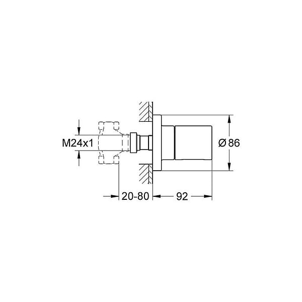 GROHE - Grohe Set d'extension universel thermostatique 2 poignées, 25mm (14058000) - large