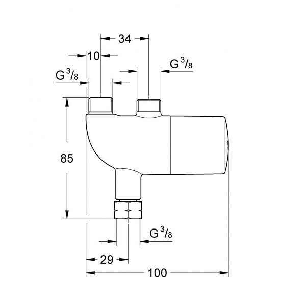 GROHE - Grohe Grohtherm Micro Mitigeur thermostatique, Chromé (34487000) - large