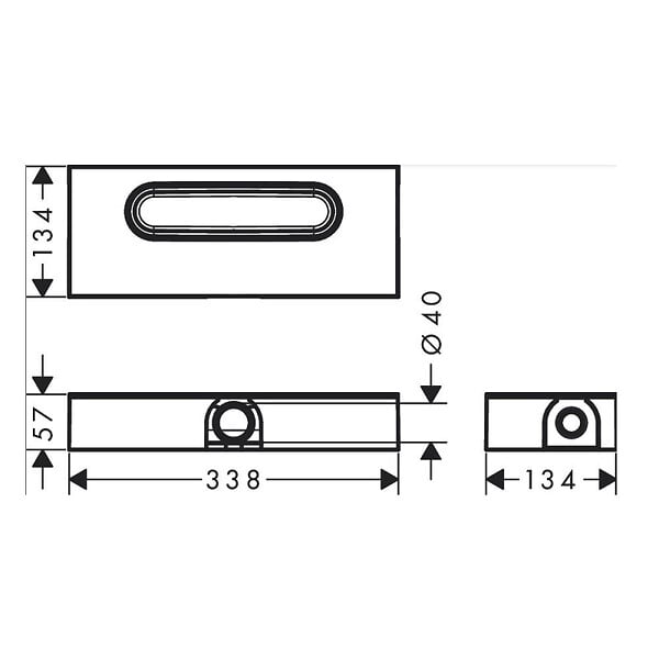 HANSGROHE - Hansgrohe uBox, corps d'encastrement pour caniveaux de douche linéaires 33,8 cm (01000180) - large