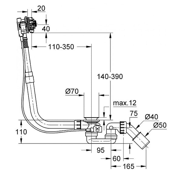 GROHE - Grohe Talentofill  pour garniture de remplissage, de vidage et de trop-plein (28991000) - large