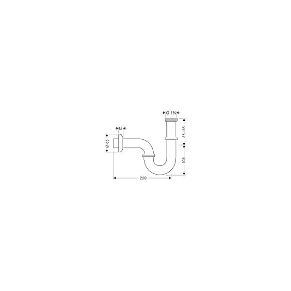 HANSGROHE - Hansgrohe Traps - Tuyau siphon 1 1/4 modèle standard, chrome (53002000) - large