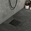 EMKE - Siphon de Douche Carré Encastré EMKE en Acier Inoxydable SUS304, Finition Noir Mat, 15 x 15 cm - vignette