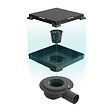 EMKE - Siphon de Douche Carré Encastré EMKE en Acier Inoxydable SUS304, Finition Noir Mat, 15 x 15 cm - vignette
