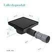 EMKE - Siphon de Douche Carré Encastré EMKE en Acier Inoxydable SUS304, Finition Noir Mat, 15 x 15 cm - vignette