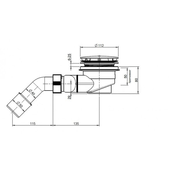 LAUFEN - Siphon pour receveur Laufen Marbond DN50 diamètre 90mm (H2951270000001) - large