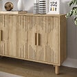 HABITAT ET JARDIN - Buffet en bois "Roger" - 120 x 29 x 73 cm - Chêne Saphir - vignette