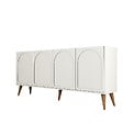 HABITAT ET JARDIN - Buffet en bois "Lyon" - 180 x 35 x 81 cm - Crème, Noyer - vignette