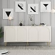 HABITAT ET JARDIN - Buffet en bois "Lyon" - 180 x 35 x 80 cm - Crème, Or - vignette