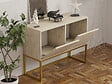 HABITAT ET JARDIN - Buffet en bois "Zermat" - 90 x 34 x 70 cm - Travertin - vignette