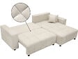 HABITAT ET JARDIN - Canapé d'angle convertible style bubble tissu chenille "George" 4 places - Beige - vignette