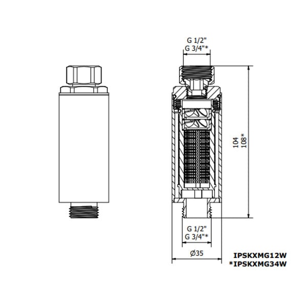 SWISS AQUA TECHNOLOGIES - Adoucisseur d'eau Anticalcaire Antibacterien innovant IPS 100 Kalyxx MINI G 1/2" femelle (IPSKXMG12W) - large
