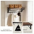 TECTAKE - Porte-manteau à suspendre Westwood Bois foncé industriel, rustique - vignette