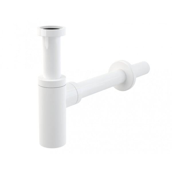 ALCA - Alca Siphon pour lavabo universel design 100% métal blanc (A400B) - large