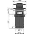 ALCA - Alca Bonde pour lavabo clic-clac 5/4 " (A392BLACK) - vignette