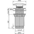 ALCA - Alca Bonde pour lavabo clic-clac 5/4 " Sans débordement (A395B) - vignette