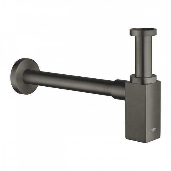 GROHE - Siphon en laiton pour lavabo, Technologie StarLight éclatant et durable, Hard Graphite brossé (40564AL0) - large