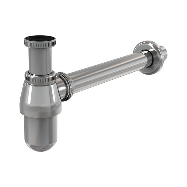 ALCA - Alca Siphon pour lavabo DN32 avec écrou de raccord 5/4, métal (A431) - large