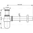 ALCA - Alca Siphon pour lavabo DN32 avec écrou de raccord 5/4, métal (A431) - vignette