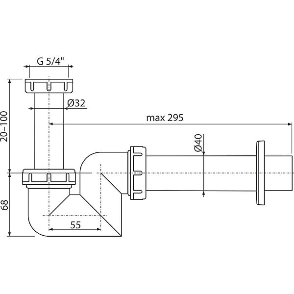 ALCA - Alca Siphon pour lavabo et bidet (A45F-DN40) - large