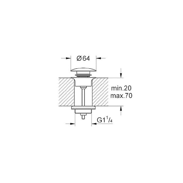 GROHE - Bonde de vidage (65807000) - large