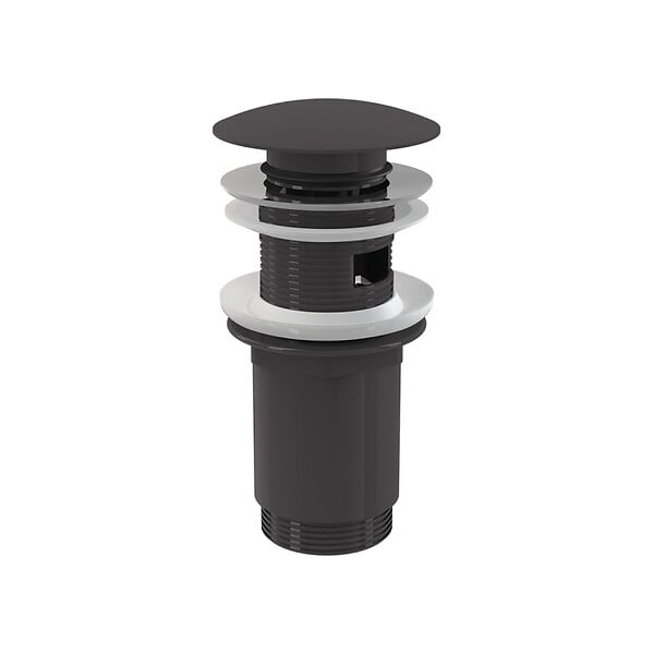 ALCA - Alca Bonde pour lavabo clic-clac 5/4 " Avec trop-plein, Gun métal brossé (A392-GM-B) - large