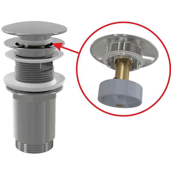 ALCA - Alca Bonde Clic-clac raccord 5/4", pour lavabo avec trop-plein, Laiton chromé (A392C) - large