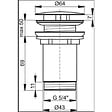 RAVAK - Ravak 10° Bonde à écoulement libre raccord 5/4", pour lavabo, Chrome (X01439) - vignette