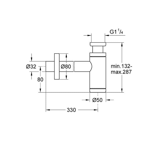 GROHE - Grohe Siphon pour lavabo 1/4″, cuivre brossé (G28912DL0) - large