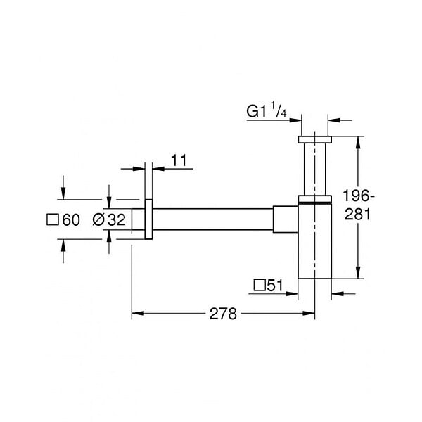 GROHE - Siphon Carré (40564000) - large