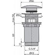 ALCA - Bonde pour lavabo clic-clac 5/4 " Avec trop-plein, Nickel (A392-N-P) - vignette