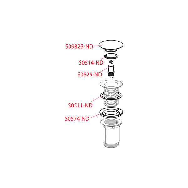 ALCA - Bonde pour lavabo clic-clac 5/4 " Avec trop-plein, Nickel (A392-N-P) - large