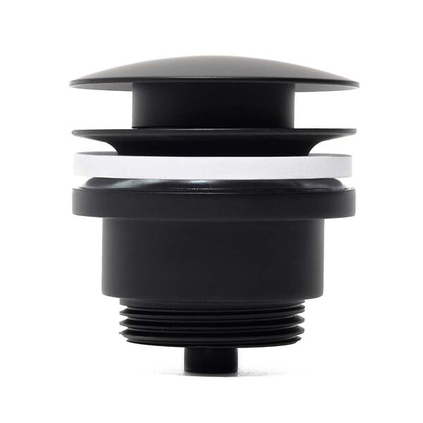 SWISS AQUA TECHNOLOGIES - Bonde clic-clac 5/4 avec trop-plein noir mat pour lavabo et vasque (VF785BL) - large