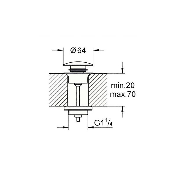 GROHE - StarLight bonde clic-clac, Hard Graphite (65807A00) - large