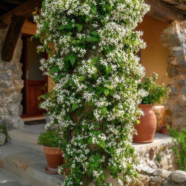 PLANT IN A BOX - Jasmin étoilé - Trachelospermum jasminoides - Hauteur 110-120cm - ⌀17cm - large